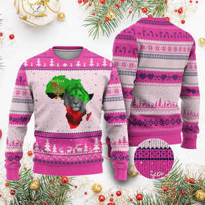 Happy Kwanzaa Lion Ugly Christmas Sweater African Heritage Pride Gift For Men TS12 Hot Pink Print Your Wear