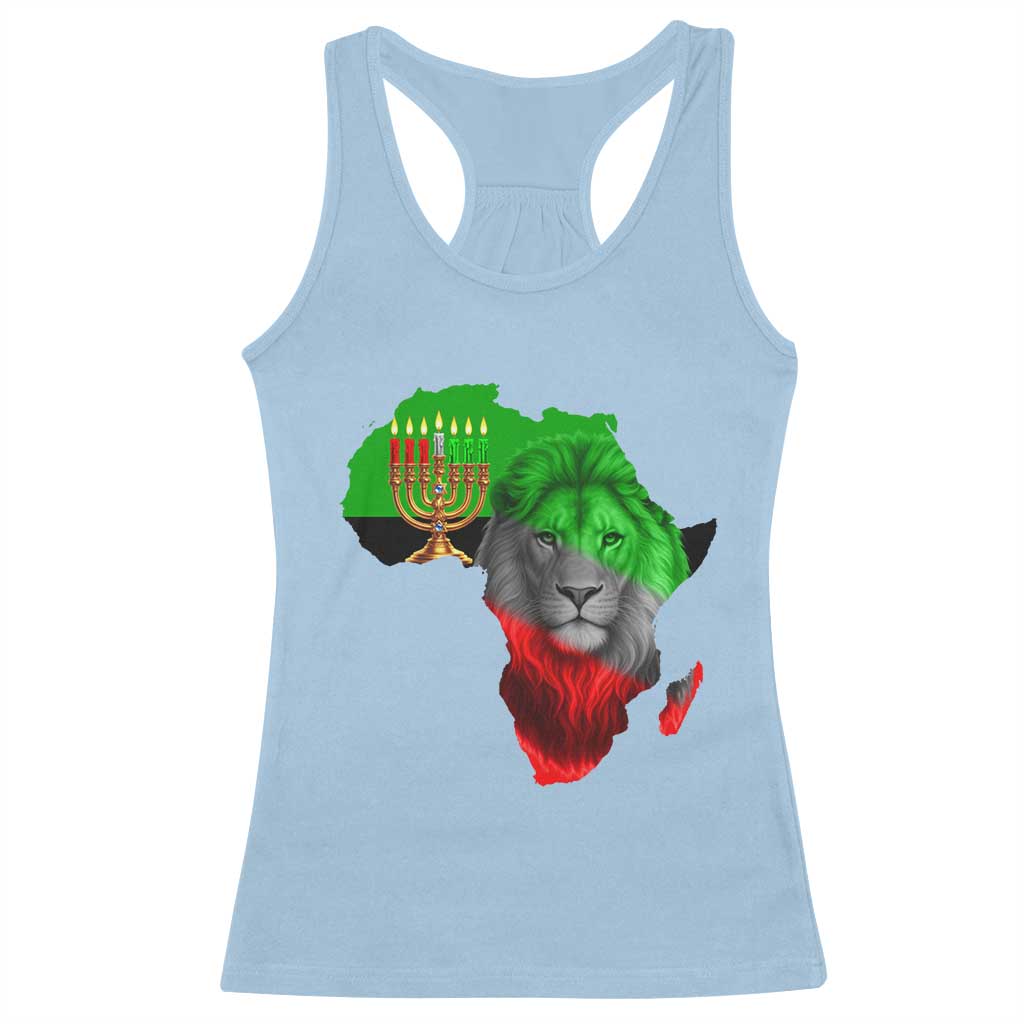 Happy Kwanzaa Lion Racerback Tank Top African Heritage Pride Gift For Men TS12 Light Blue Print Your Wear