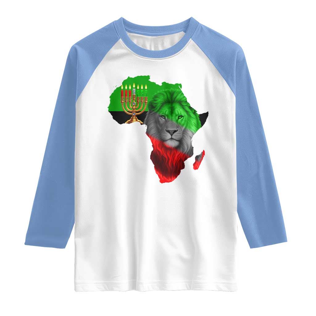 Happy Kwanzaa Lion Raglan Shirt African Heritage Pride Gift For Men TS12 White Carolina Blue Print Your Wear