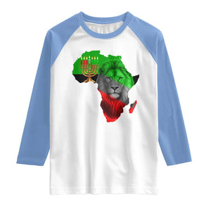 Happy Kwanzaa Lion Raglan Shirt African Heritage Pride Gift For Men TS12 White Carolina Blue Print Your Wear