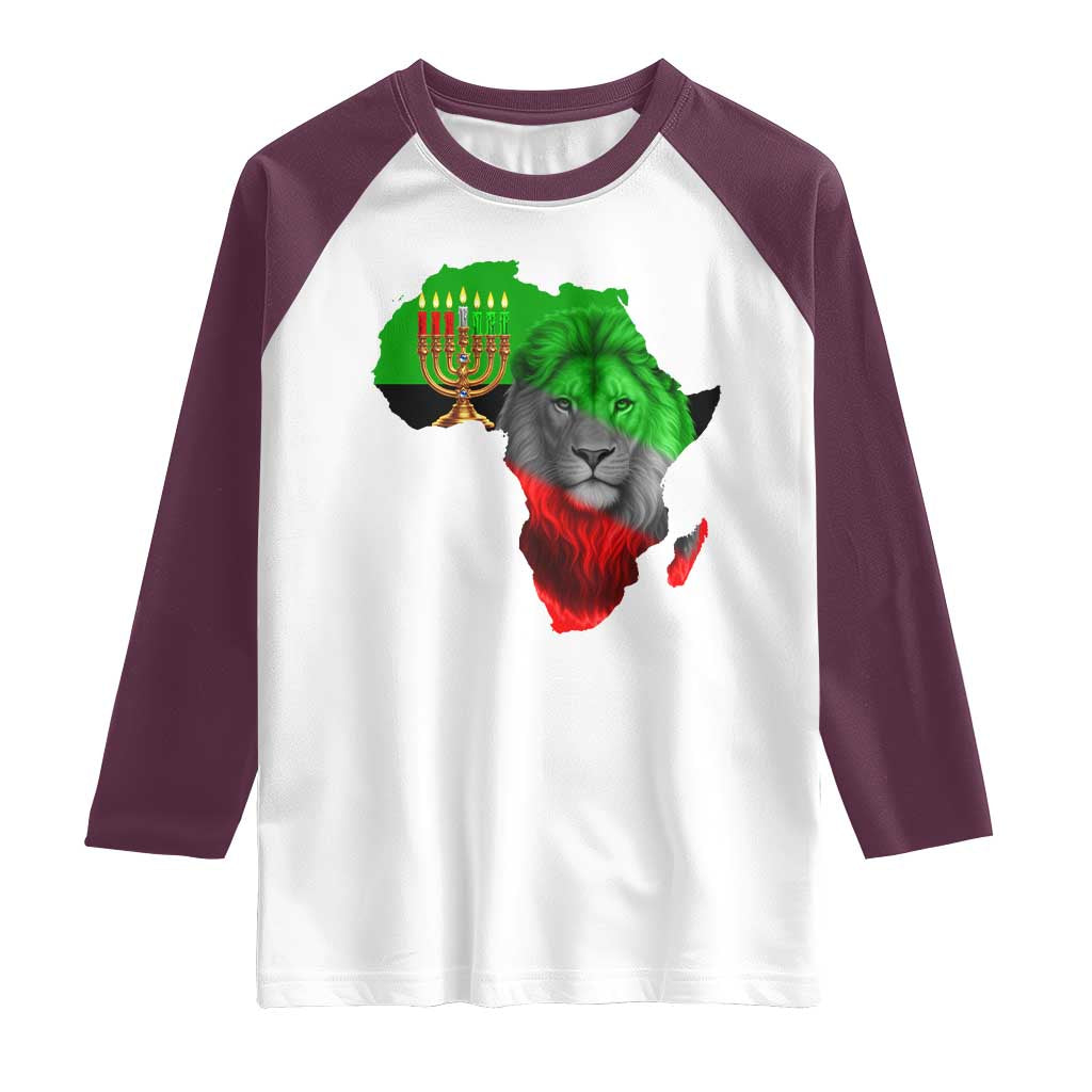 Happy Kwanzaa Lion Raglan Shirt African Heritage Pride Gift For Men TS12 White Maroon Print Your Wear