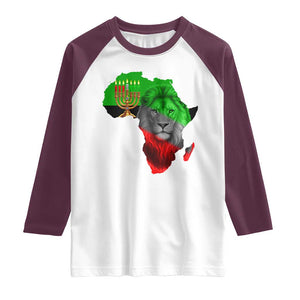 Happy Kwanzaa Lion Raglan Shirt African Heritage Pride Gift For Men TS12 White Maroon Print Your Wear