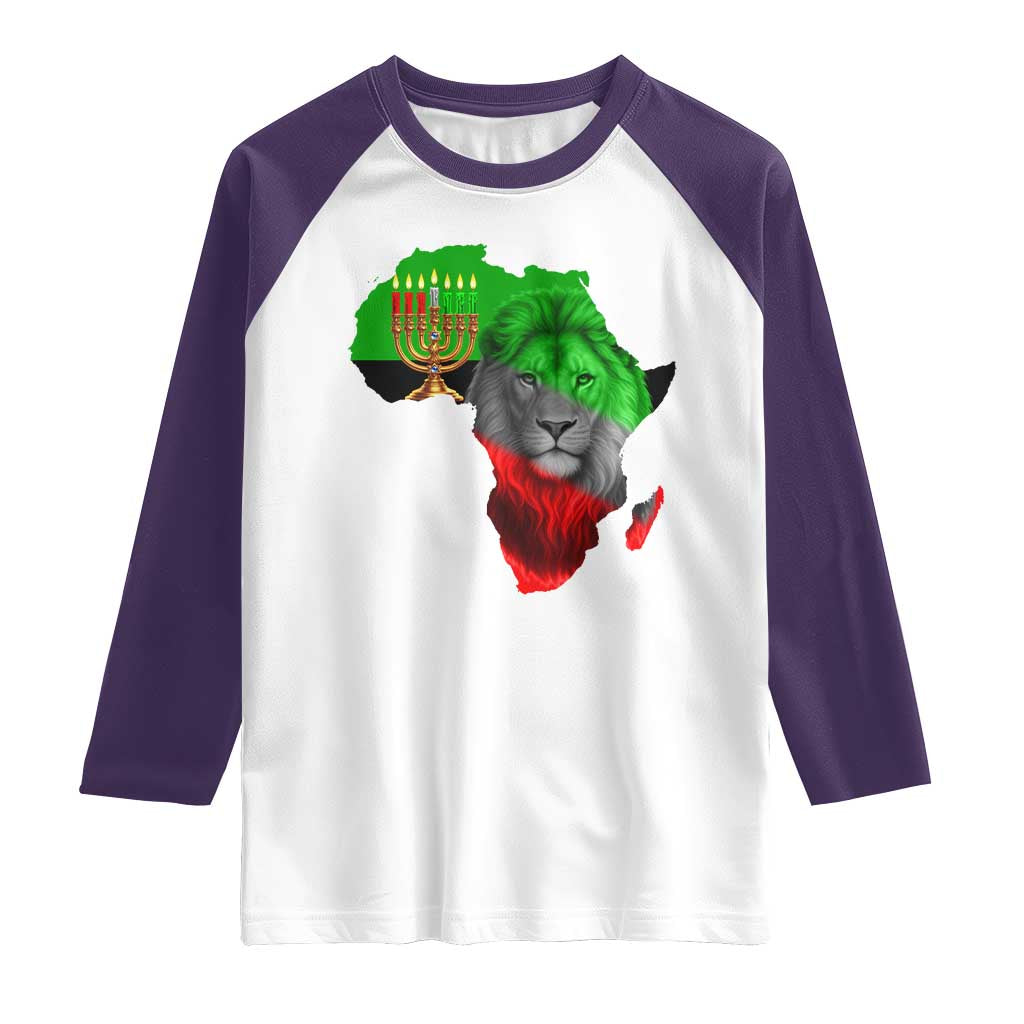 Happy Kwanzaa Lion Raglan Shirt African Heritage Pride Gift For Men TS12 White Purple Print Your Wear