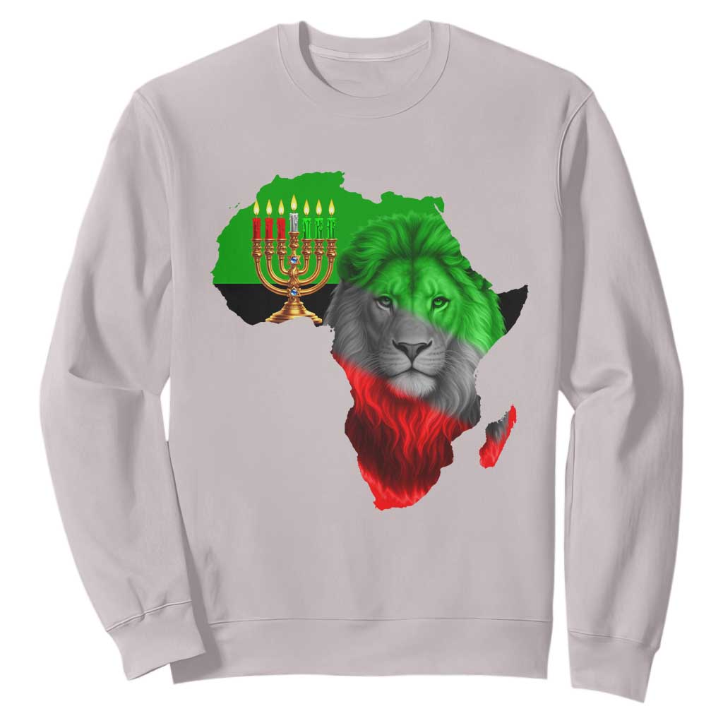 Happy Kwanzaa Lion Sweatshirt African Heritage Pride Gift For Men TS12 Ice Gray Print Your Wear