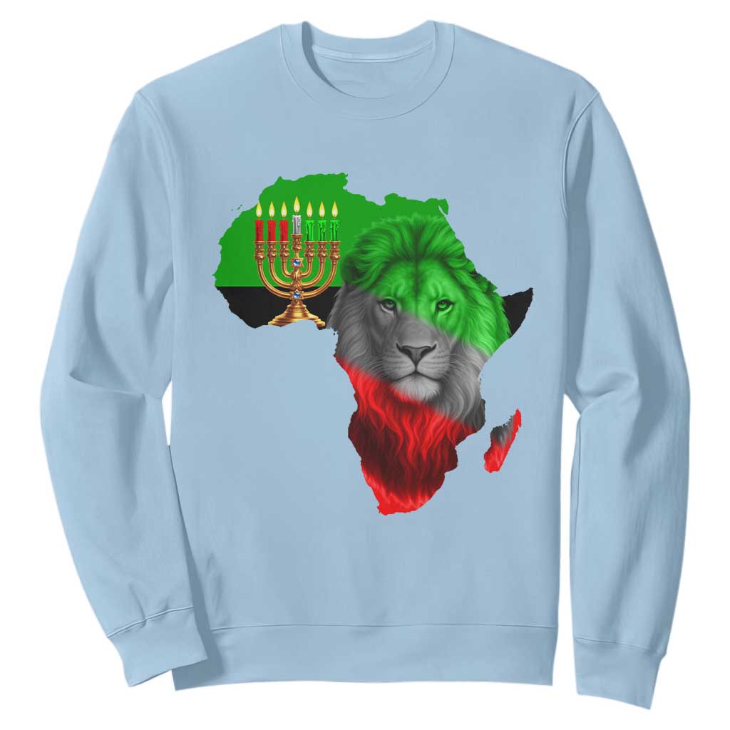 Happy Kwanzaa Lion Sweatshirt African Heritage Pride Gift For Men TS12 Light Blue Print Your Wear