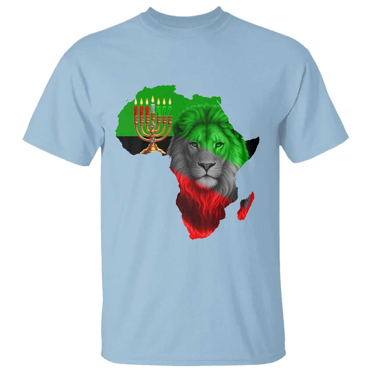 Happy Kwanzaa Lion T Shirt African Heritage Pride Gift For Men TS12 Light Blue Print Your Wear