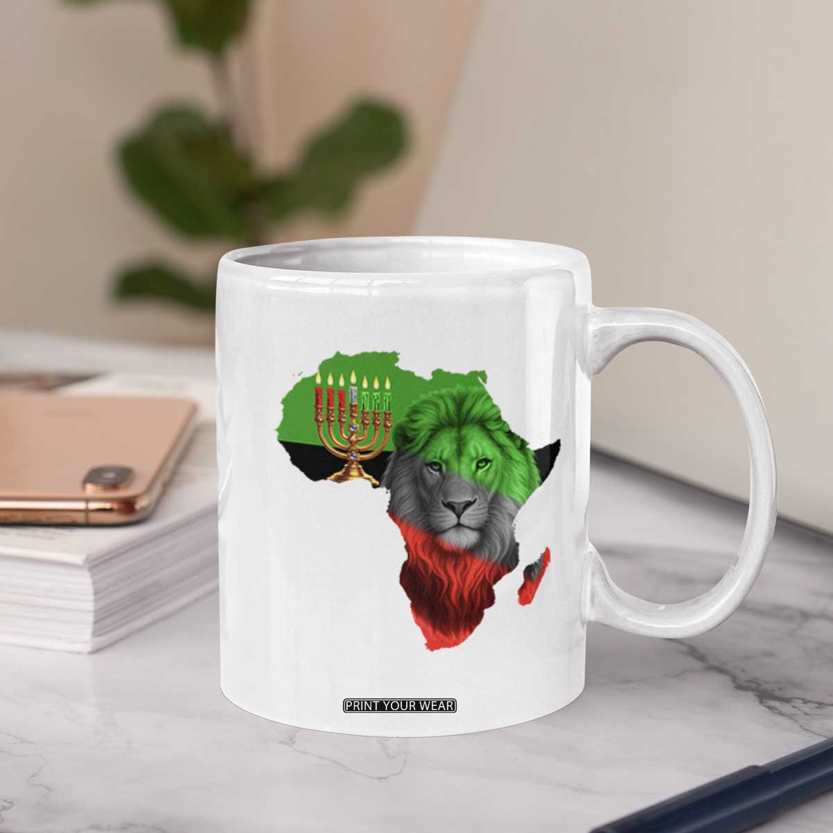 Happy Kwanzaa Lion Coffee Mug African Heritage Pride Gift For Men TS12 Print Your Wear