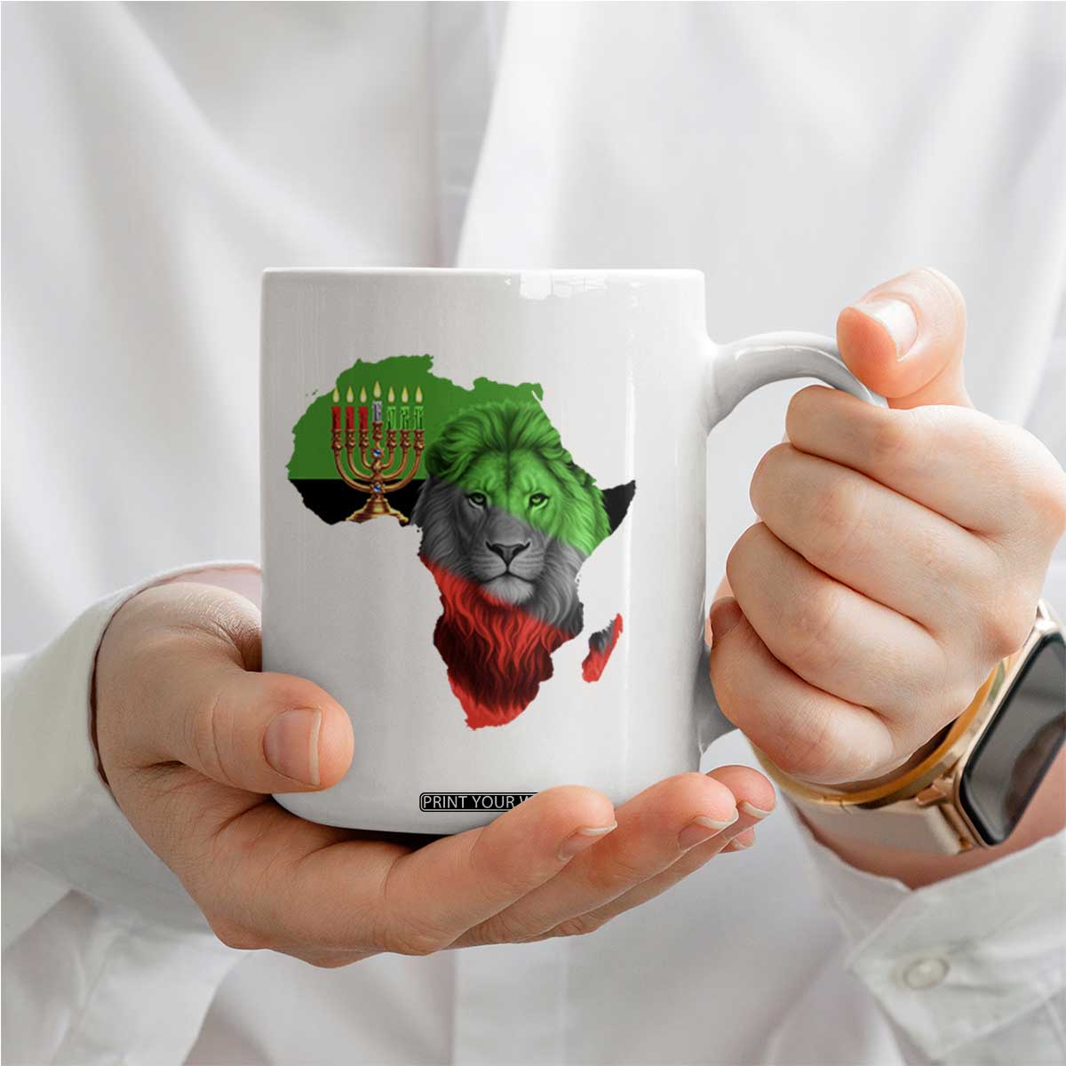 Happy Kwanzaa Lion Coffee Mug African Heritage Pride Gift For Men TS12 Print Your Wear