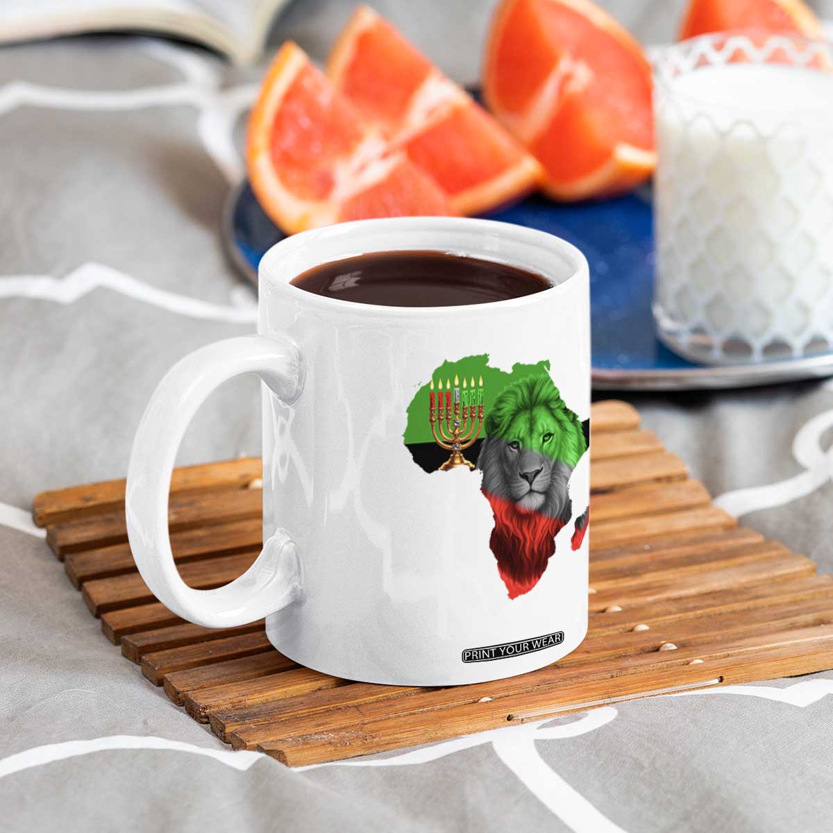 Happy Kwanzaa Lion Coffee Mug African Heritage Pride Gift For Men TS12 Print Your Wear