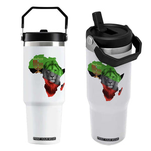Happy Kwanzaa Lion Flip Straw Tumbler African Heritage Pride Gift For Men TS12 One Size: 30 oz White Print Your Wear