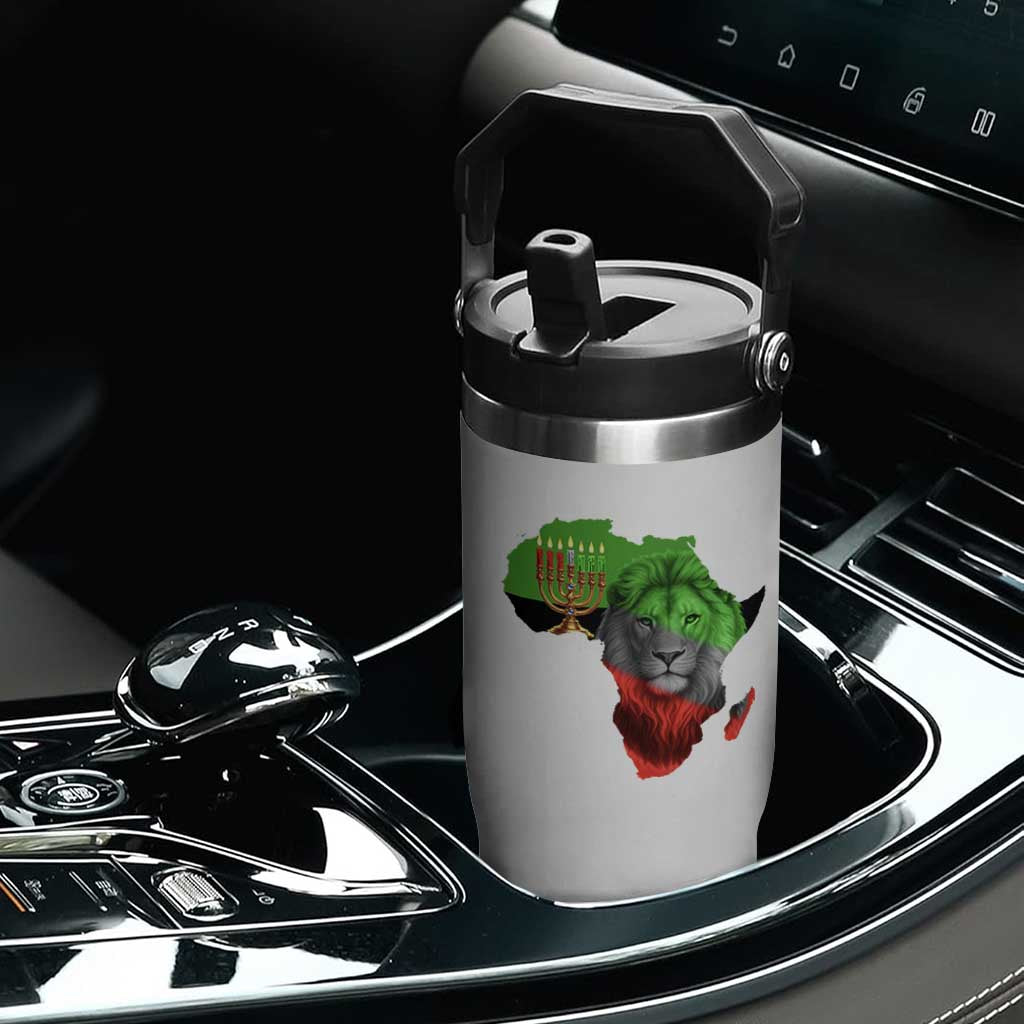 Happy Kwanzaa Lion Flip Straw Tumbler African Heritage Pride Gift For Men TS12 Print Your Wear