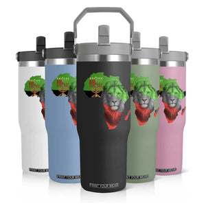 Happy Kwanzaa Lion Flip Straw Tumbler African Heritage Pride Gift For Men TS12 Print Your Wear