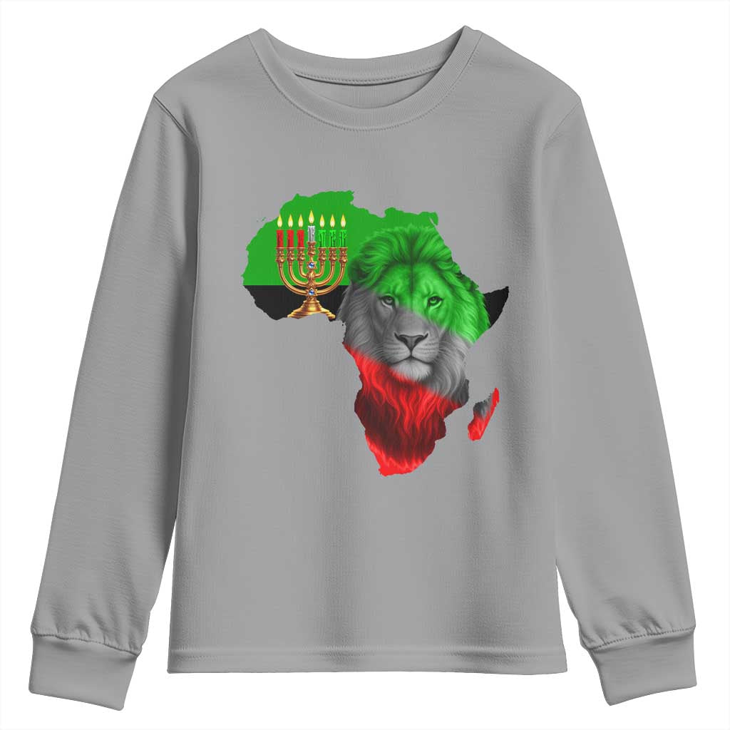 Happy Kwanzaa Lion Youth Sweatshirt African Heritage Pride Gift For Men TS12 Sport Gray Print Your Wear