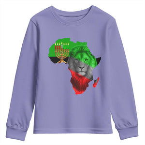Happy Kwanzaa Lion Youth Sweatshirt African Heritage Pride Gift For Men TS12 Violet Print Your Wear