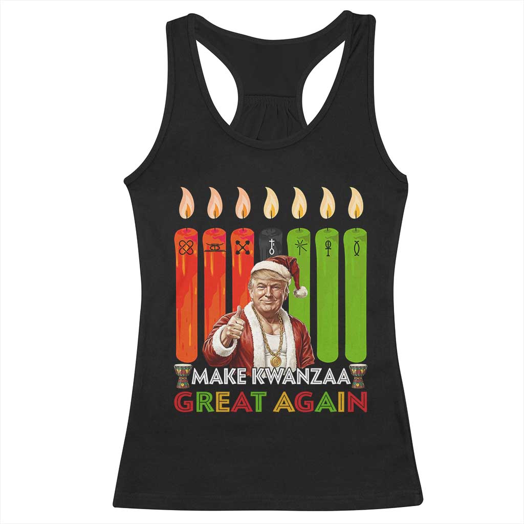 Funny Santa Trump Racerback Tank Top Make Kwanzaa Great Again African Heritage Gift TS12 Black Print Your Wear