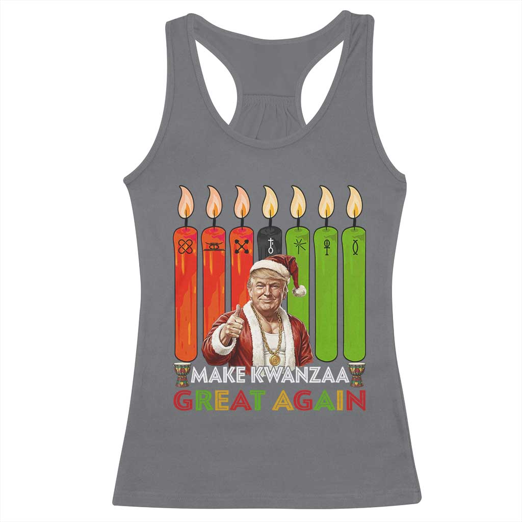Funny Santa Trump Racerback Tank Top Make Kwanzaa Great Again African Heritage Gift TS12 Charcoal Print Your Wear