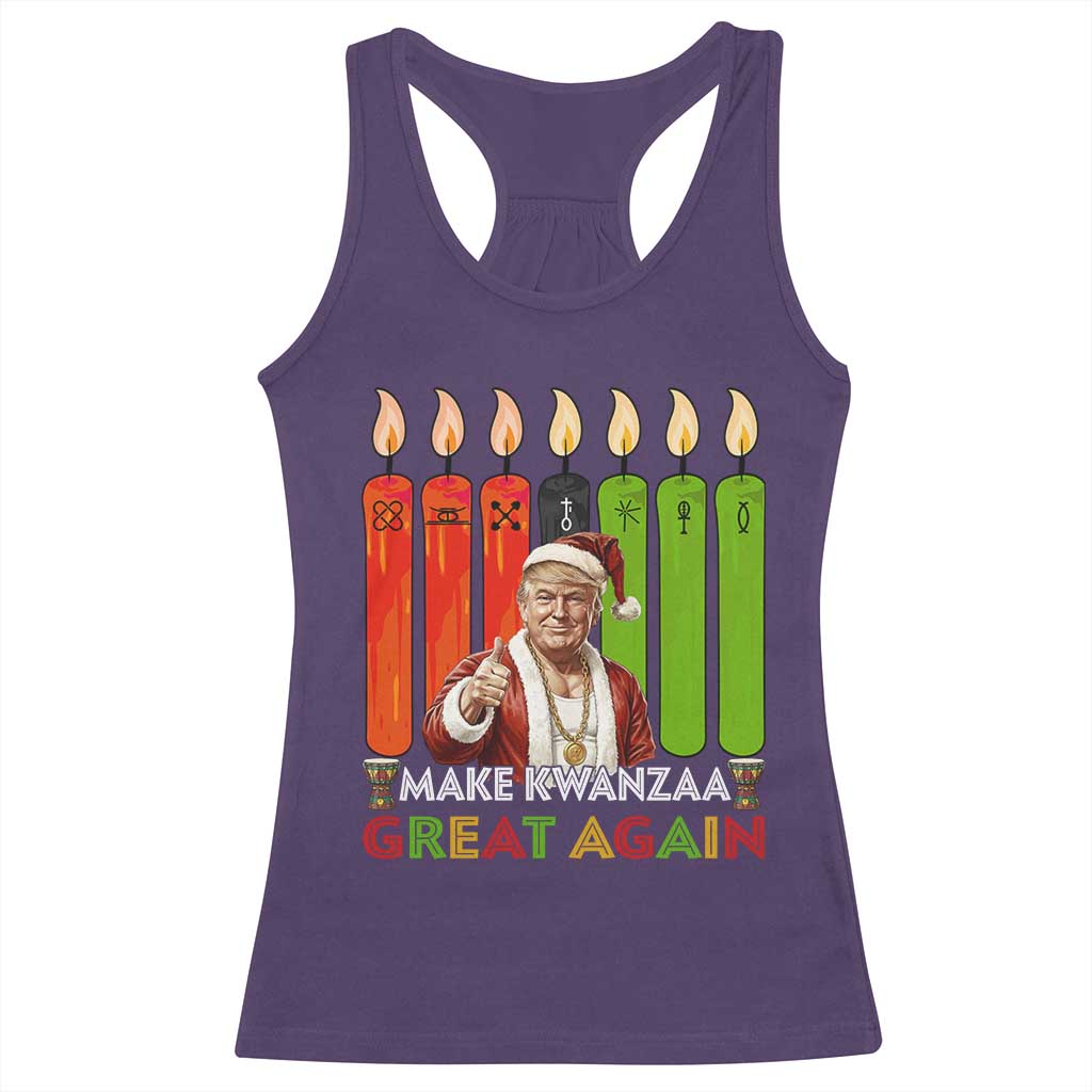 Funny Santa Trump Racerback Tank Top Make Kwanzaa Great Again African Heritage Gift TS12 Purple Print Your Wear