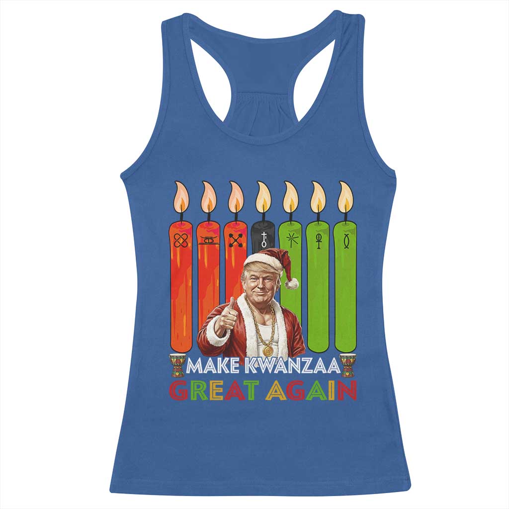 Funny Santa Trump Racerback Tank Top Make Kwanzaa Great Again African Heritage Gift TS12 Royal Blue Print Your Wear