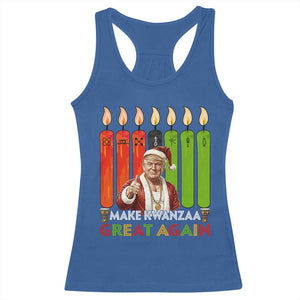 Funny Santa Trump Racerback Tank Top Make Kwanzaa Great Again African Heritage Gift TS12 Royal Blue Print Your Wear