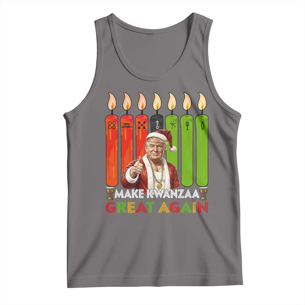 Funny Santa Trump Tank Top Make Kwanzaa Great Again African Heritage Gift TS12 Deep Heather Print Your Wear