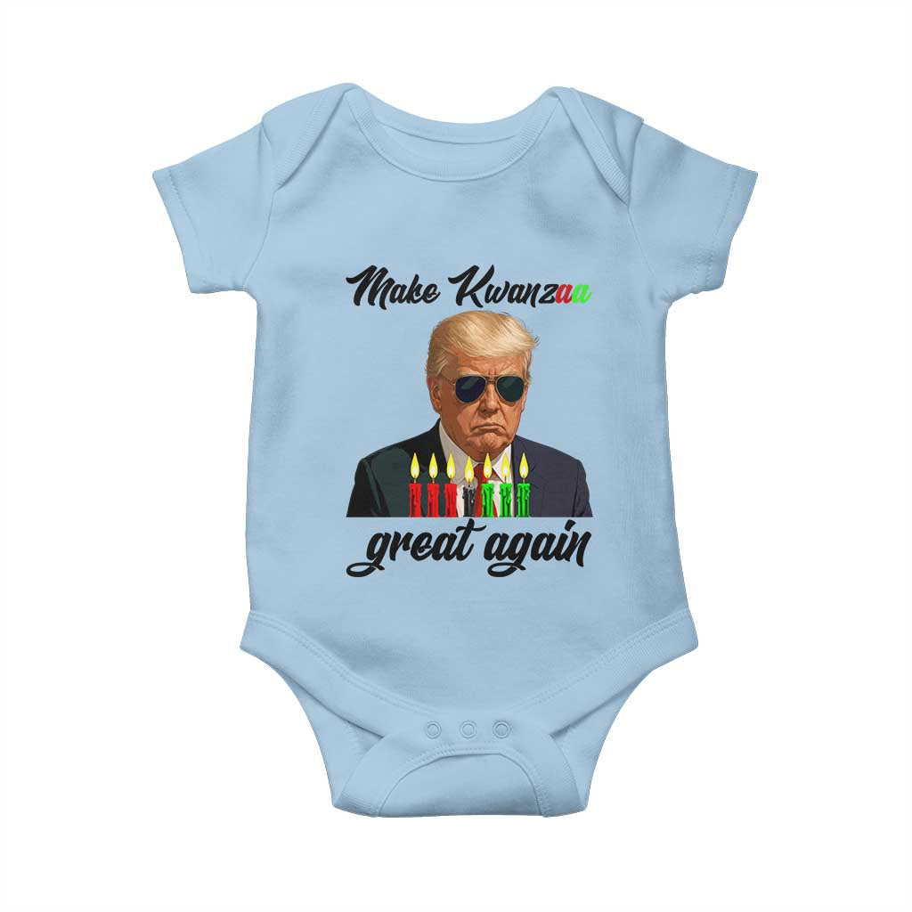 Make Kwanzaa Great Again Baby Onesie Funny Trump Parody Gift TS12 Light Blue Print Your Wear