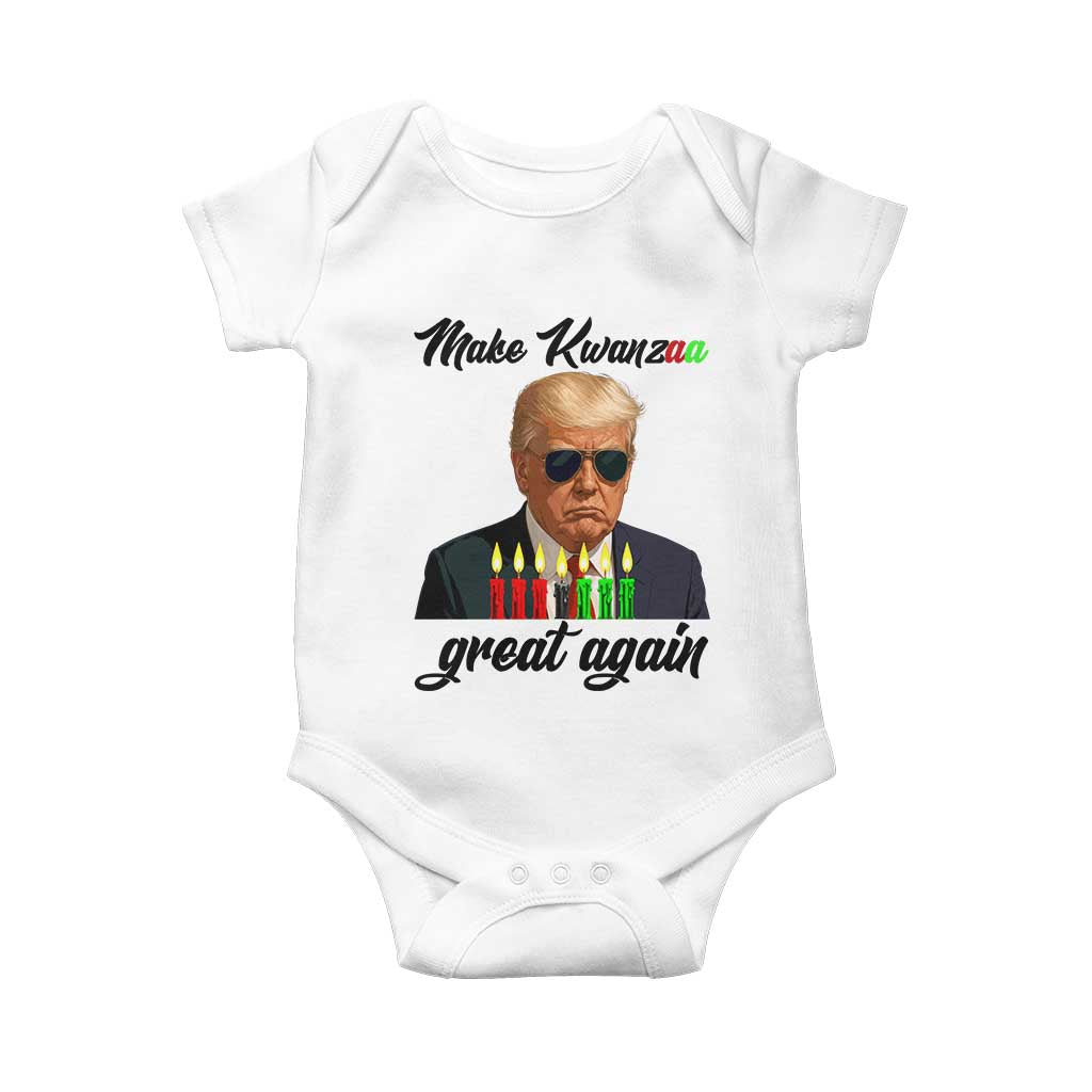 Make Kwanzaa Great Again Baby Onesie Funny Trump Parody Gift TS12 White Print Your Wear
