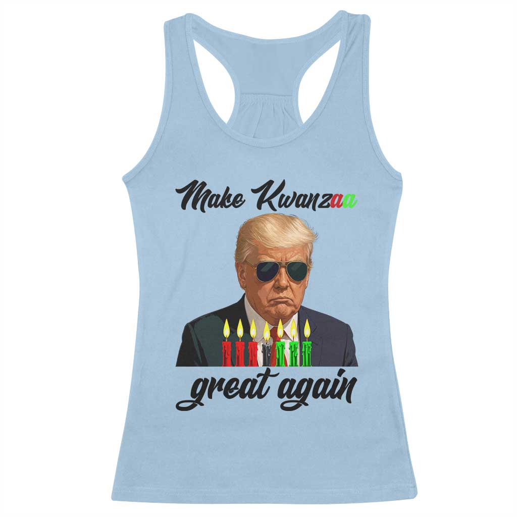 Make Kwanzaa Great Again Racerback Tank Top Funny Trump Parody Gift TS12 Light Blue Print Your Wear