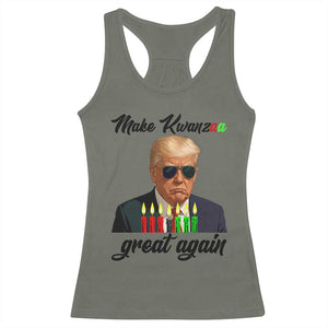 Make Kwanzaa Great Again Racerback Tank Top Funny Trump Parody Gift TS12 Military Green Print Your Wear