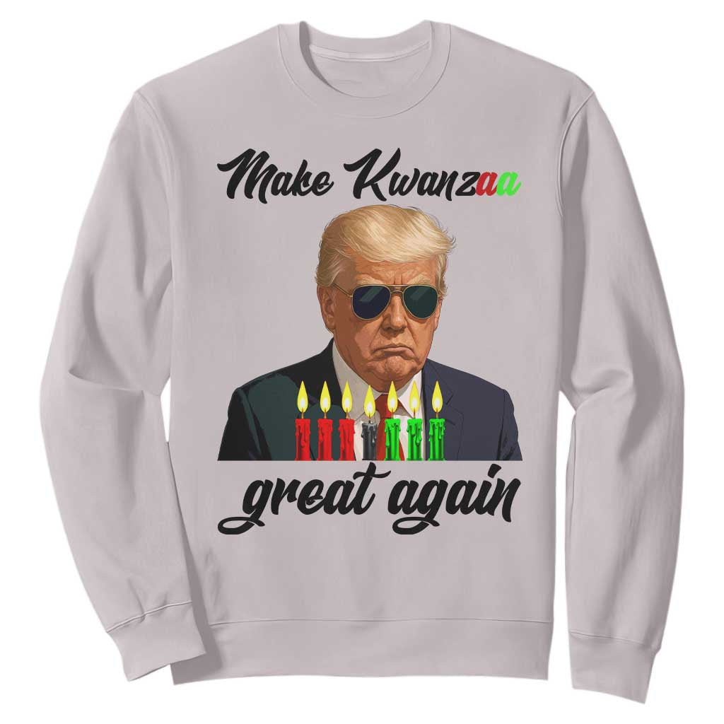 Make Kwanzaa Great Again Sweatshirt Funny Trump Parody Gift TS12 Ice Gray Print Your Wear