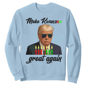 Make Kwanzaa Great Again Sweatshirt Funny Trump Parody Gift TS12 Light Blue Print Your Wear