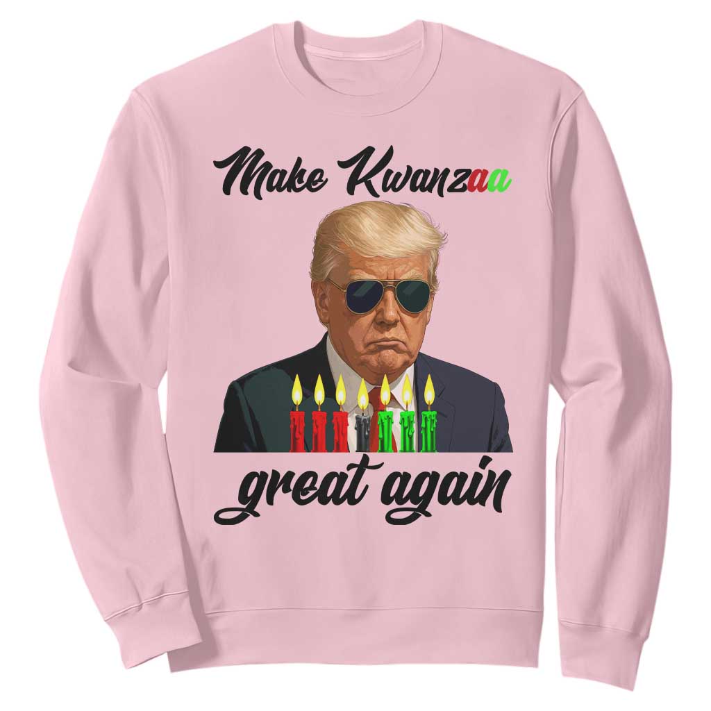 Make Kwanzaa Great Again Sweatshirt Funny Trump Parody Gift TS12 Light Pink Print Your Wear