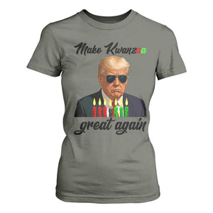 Make Kwanzaa Great Again T Shirt For Women Funny Trump Parody Gift TS12 Military Green Print Your Wear