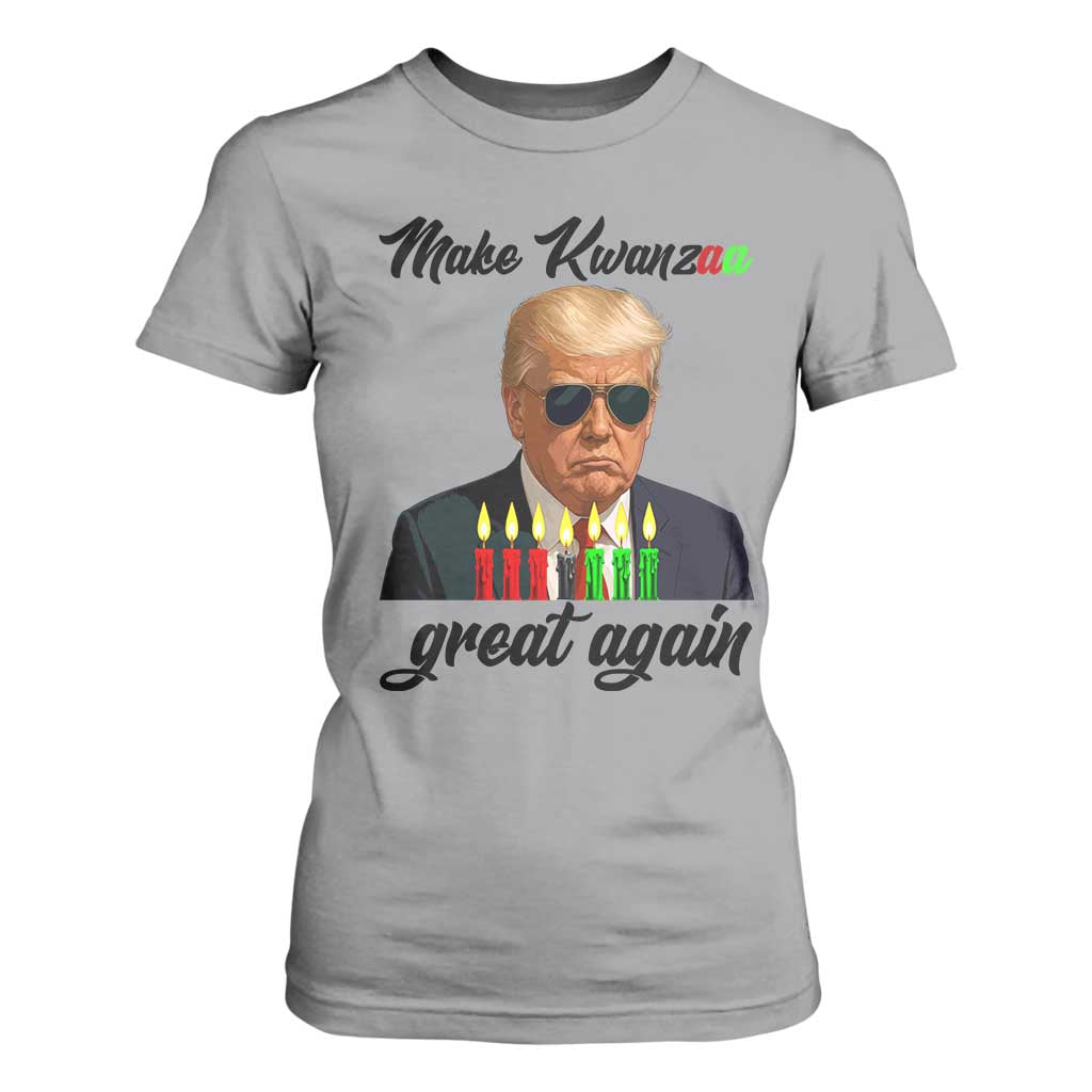 Make Kwanzaa Great Again T Shirt For Women Funny Trump Parody Gift TS12 Sport Gray Print Your Wear