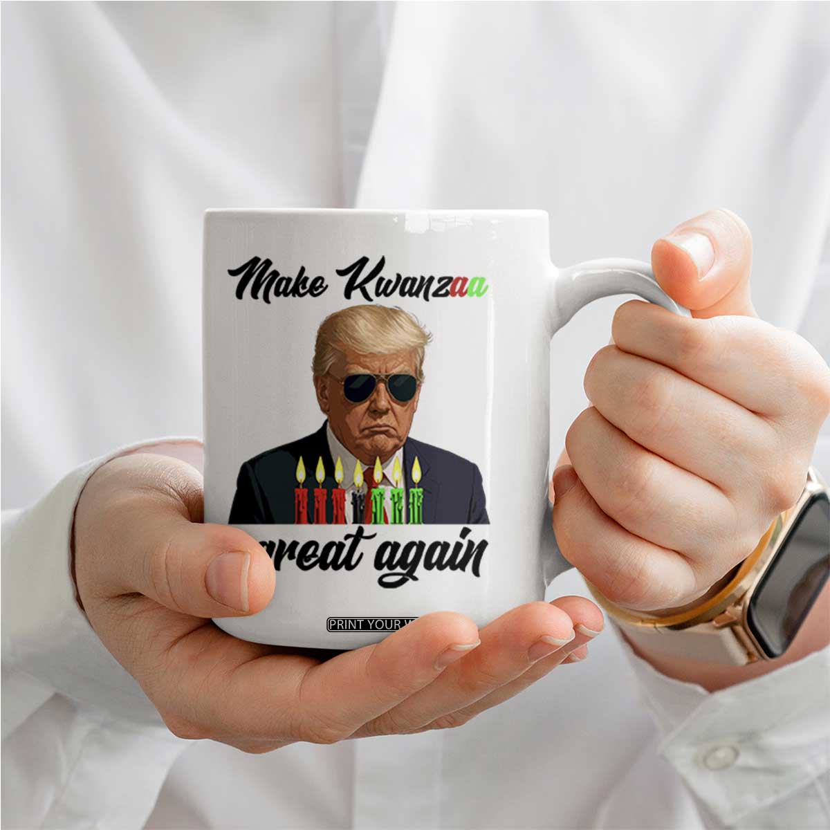 Make Kwanzaa Great Again Coffee Mug Funny Trump Parody Gift TS12 Print Your Wear