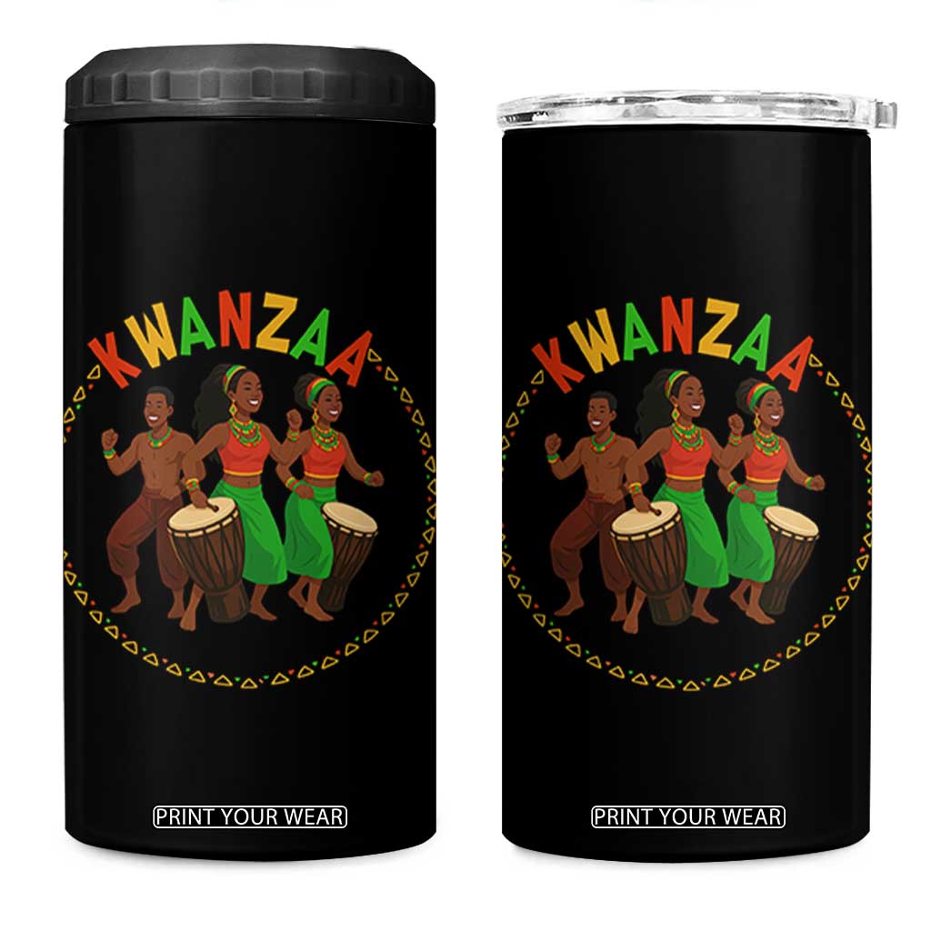 Celebrate Kwanzaa Together African Culture Dance Gift 4 in 1 Can Cooler Tumbler TS12 One Size: 16 oz Black Print Your Wear