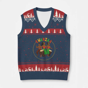 Celebrate Kwanzaa Together African Culture Dance Gift V-Neck Knit Sweater Vest TS12 Navy Red Print Your Wear