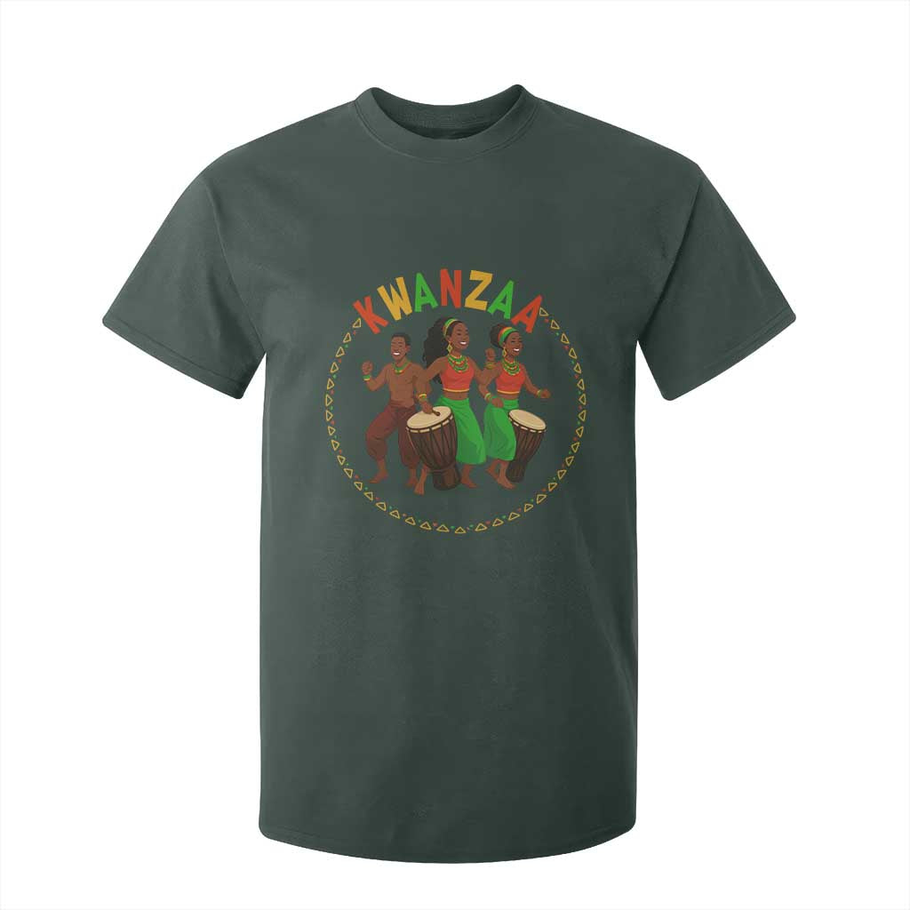 Celebrate Kwanzaa Together African Culture Dance Gift T Shirt For Kid TS12 Dark Forest Green Print Your Wear