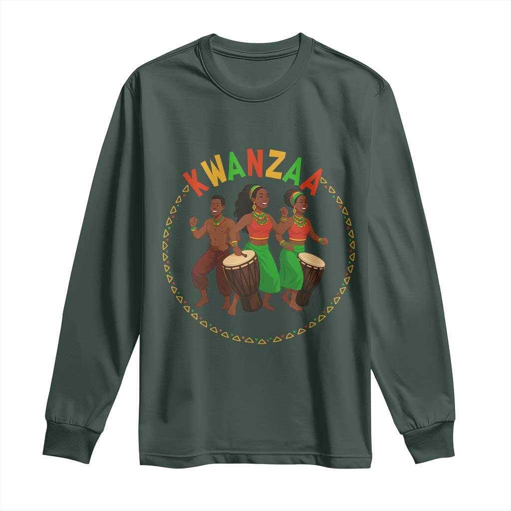Celebrate Kwanzaa Together African Culture Dance Gift Long Sleeve Shirt TS12 Dark Forest Green Print Your Wear