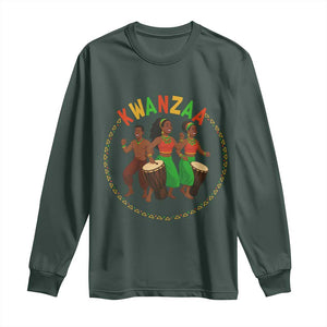 Celebrate Kwanzaa Together African Culture Dance Gift Long Sleeve Shirt TS12 Dark Forest Green Print Your Wear