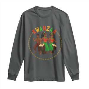 Celebrate Kwanzaa Together African Culture Dance Gift Long Sleeve Shirt TS12 Dark Heather Print Your Wear