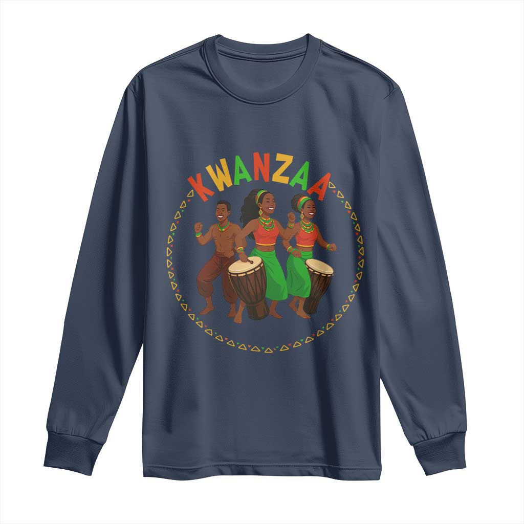 Celebrate Kwanzaa Together African Culture Dance Gift Long Sleeve Shirt TS12 Navy Print Your Wear