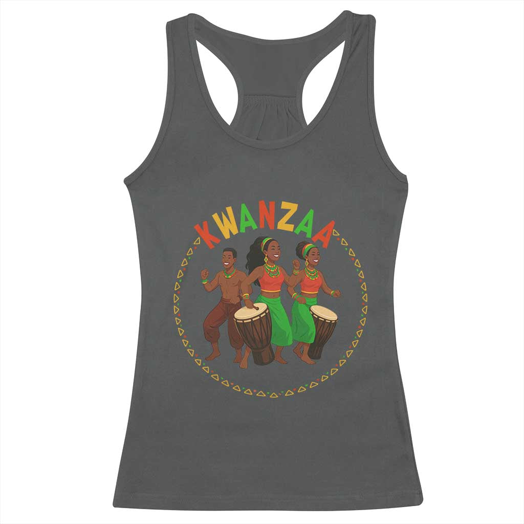 Celebrate Kwanzaa Together African Culture Dance Gift Racerback Tank Top TS12 Dark Heather Print Your Wear