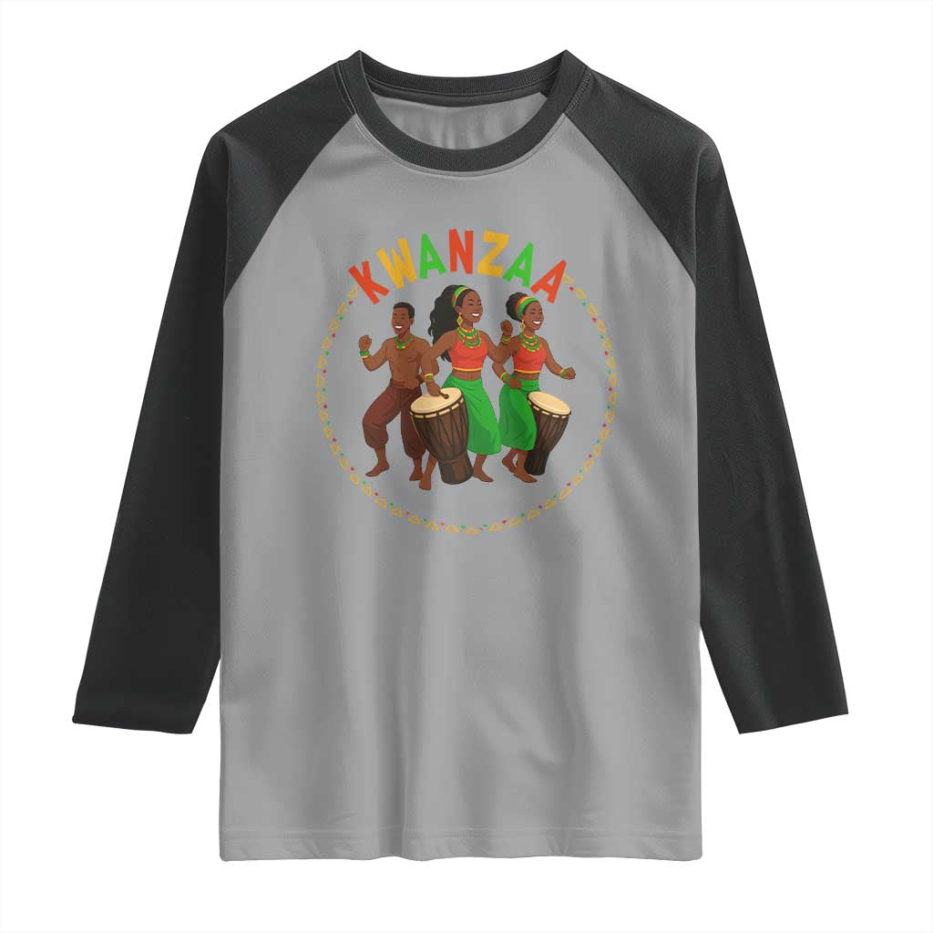 Celebrate Kwanzaa Together African Culture Dance Gift Raglan Shirt TS12 Sport Gray Black Print Your Wear