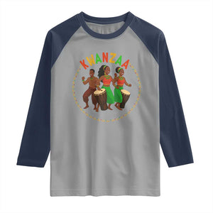 Celebrate Kwanzaa Together African Culture Dance Gift Raglan Shirt TS12 Sport Gray Navy Print Your Wear