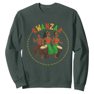 Celebrate Kwanzaa Together African Culture Dance Gift Sweatshirt TS12 Dark Forest Green Print Your Wear