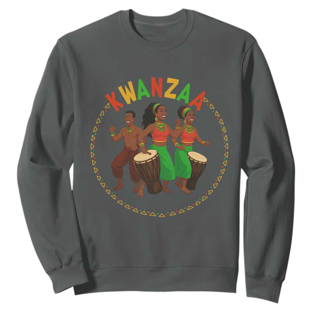 Celebrate Kwanzaa Together African Culture Dance Gift Sweatshirt TS12 Dark Heather Print Your Wear