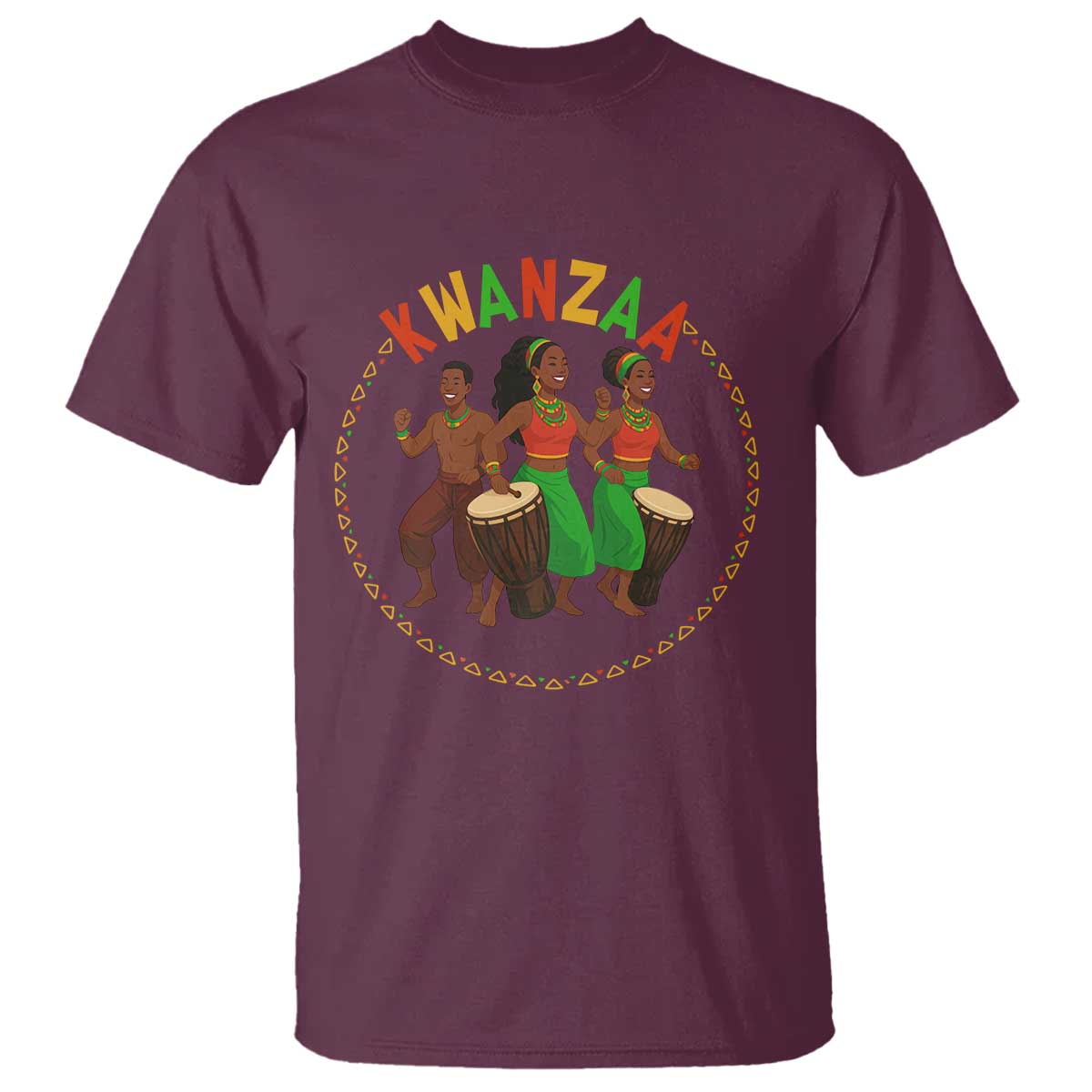 Celebrate Kwanzaa Together African Culture Dance Gift T Shirt TS12 Maroon Print Your Wear