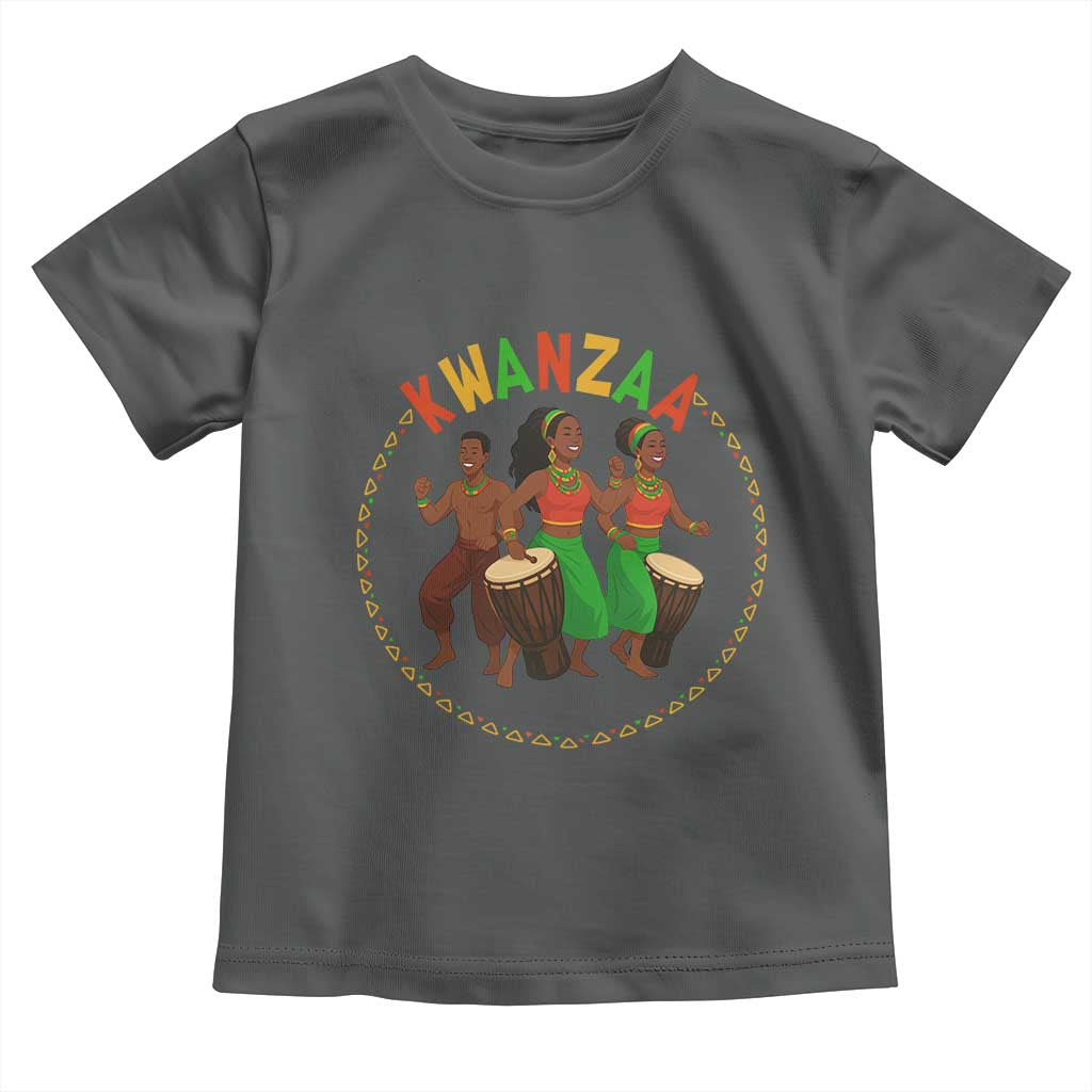 Celebrate Kwanzaa Together African Culture Dance Gift Toddler T Shirt TS12 Dark Heather Print Your Wear