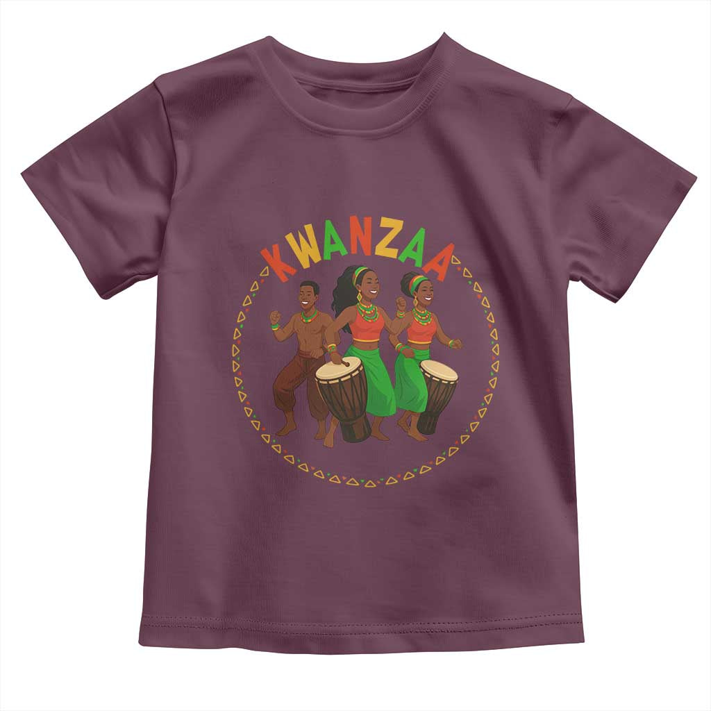 Celebrate Kwanzaa Together African Culture Dance Gift Toddler T Shirt TS12 Maroon Print Your Wear