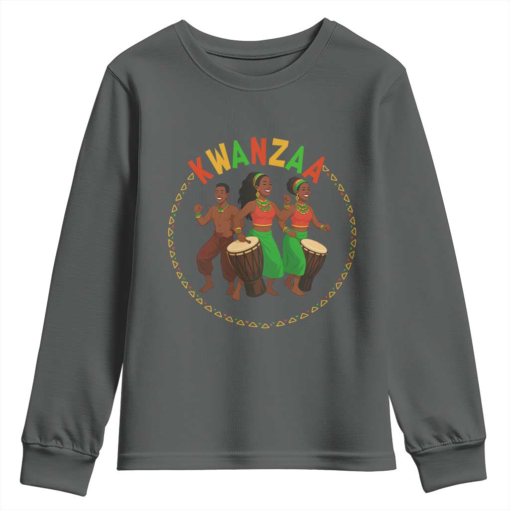 Celebrate Kwanzaa Together African Culture Dance Gift Youth Sweatshirt TS12 Dark Heather Print Your Wear